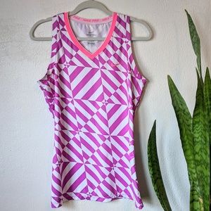 Nike Pro Dri-Fit Fitted Geometric Tank Top Pink